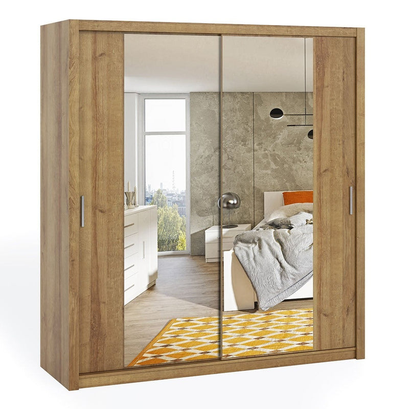 Bono Sliding Door Wardrobe With Mirrors 200cm