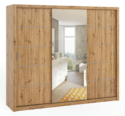 Bono Sliding Door Wardrobe With Mirror 250cm