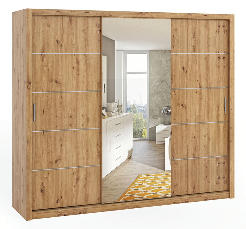 Bono Sliding Door Wardrobe With Mirror 250cm