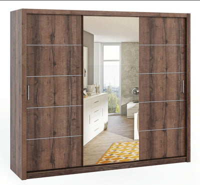 Bonito Sliding Door Wardrobe with Mirror - 250 White