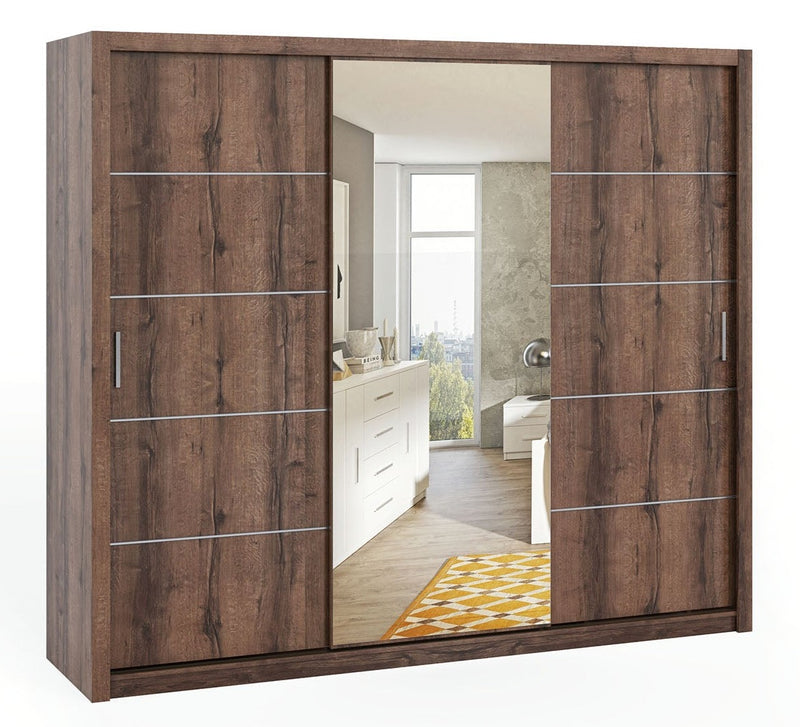 Bono Sliding Door Wardrobe With Mirror 250cm