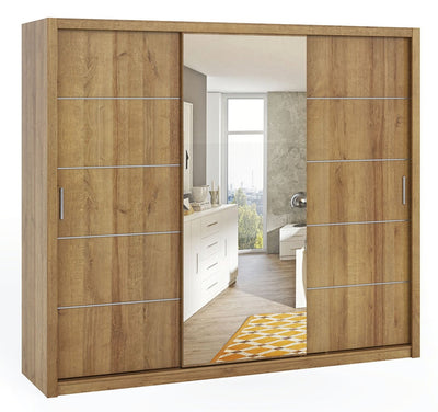 Bono Sliding Door Wardrobe With Mirror 250cm