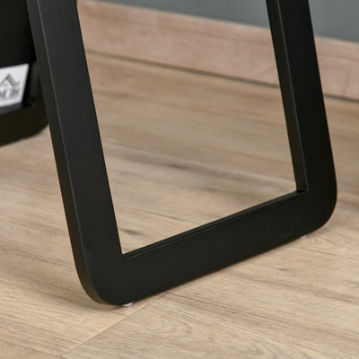 Full Length Mirror Floor Standing Wall Mount Dressing Bedroom Black