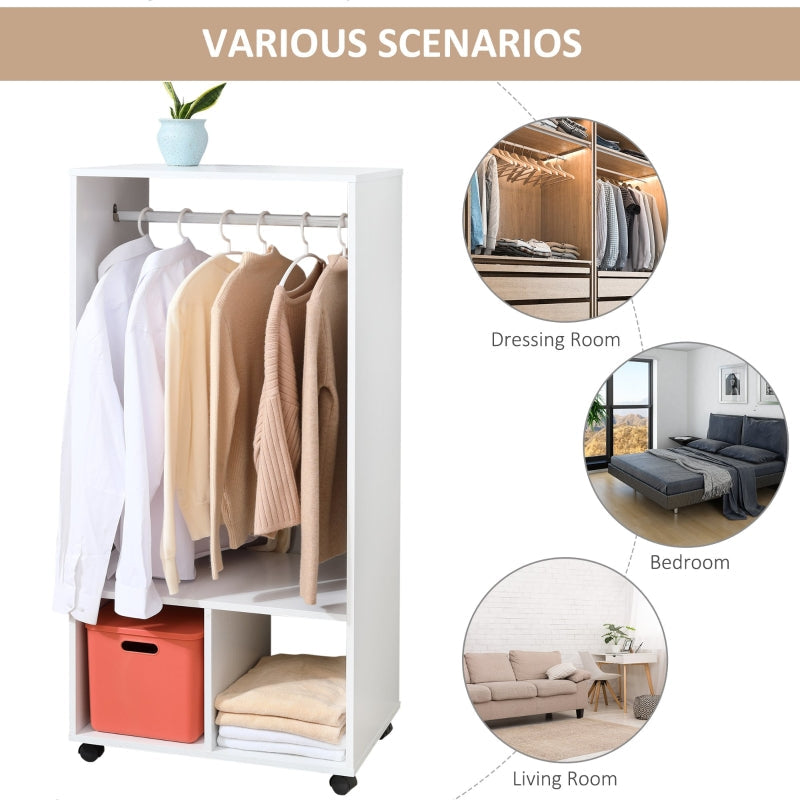 Rolling Open Wardrobe , White