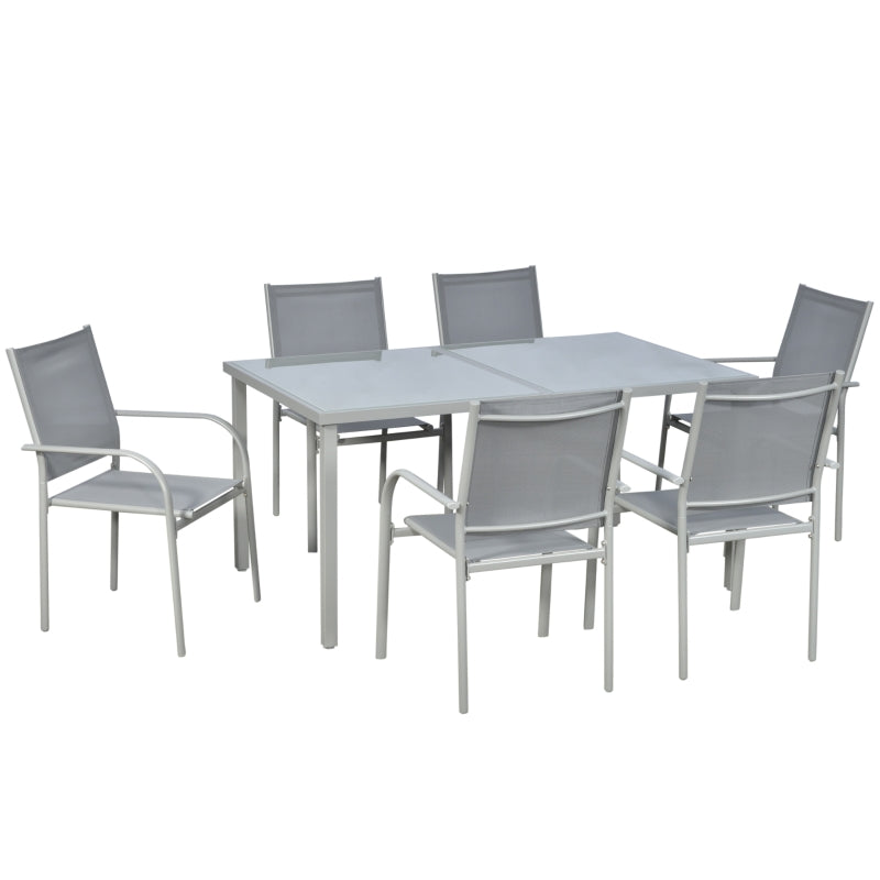 7 PCs Garden Dining Set- Grey