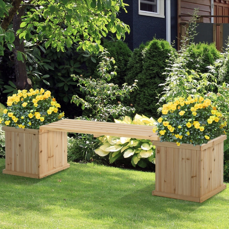 37L Wooden Garden Planter And Bench