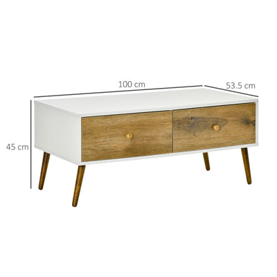 Coffee Table For Living Room, Natural Wood