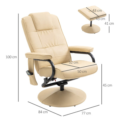 Manual Sofa Reclining Armchair PU Leather Massage Recliner