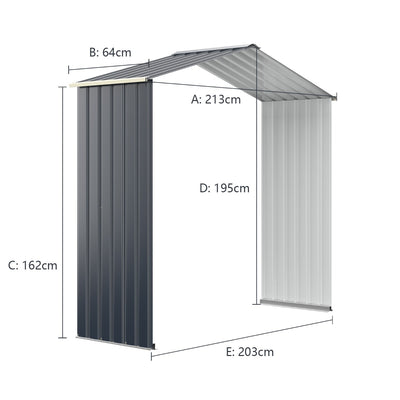 Kit de ampliación para cobertizo de almacenamiento exterior de 195 cm de ancho