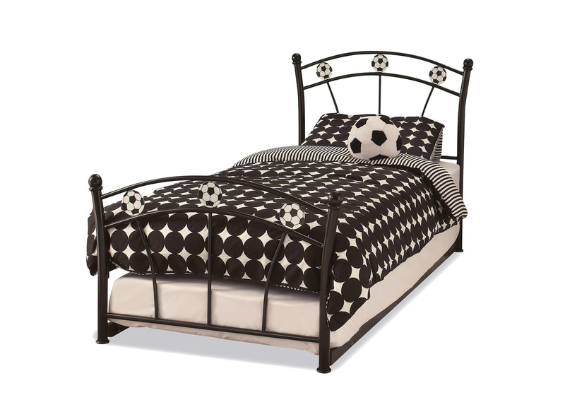 Juego de cama y cama de invitados con diseño de fútbol, ​​color negro