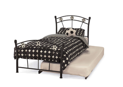 Juego de cama y cama de invitados con diseño de fútbol, ​​color negro