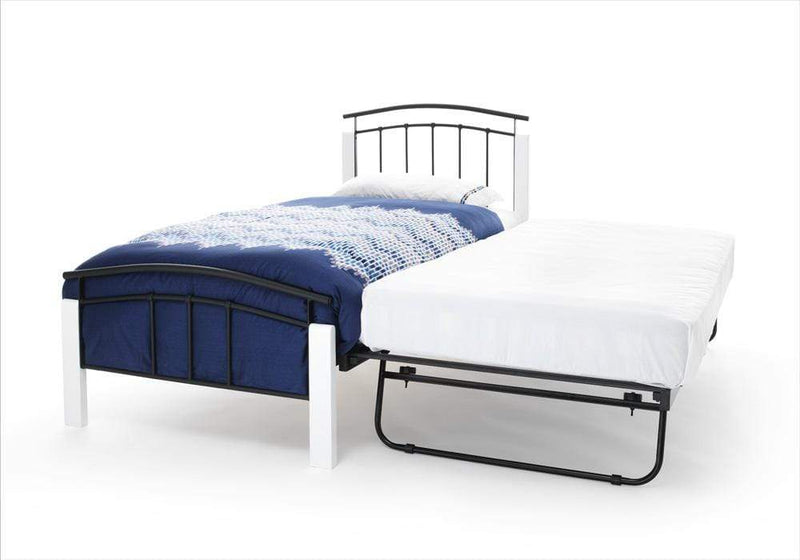 Tetras Bed & Guest Bed Set - Black With White Posts