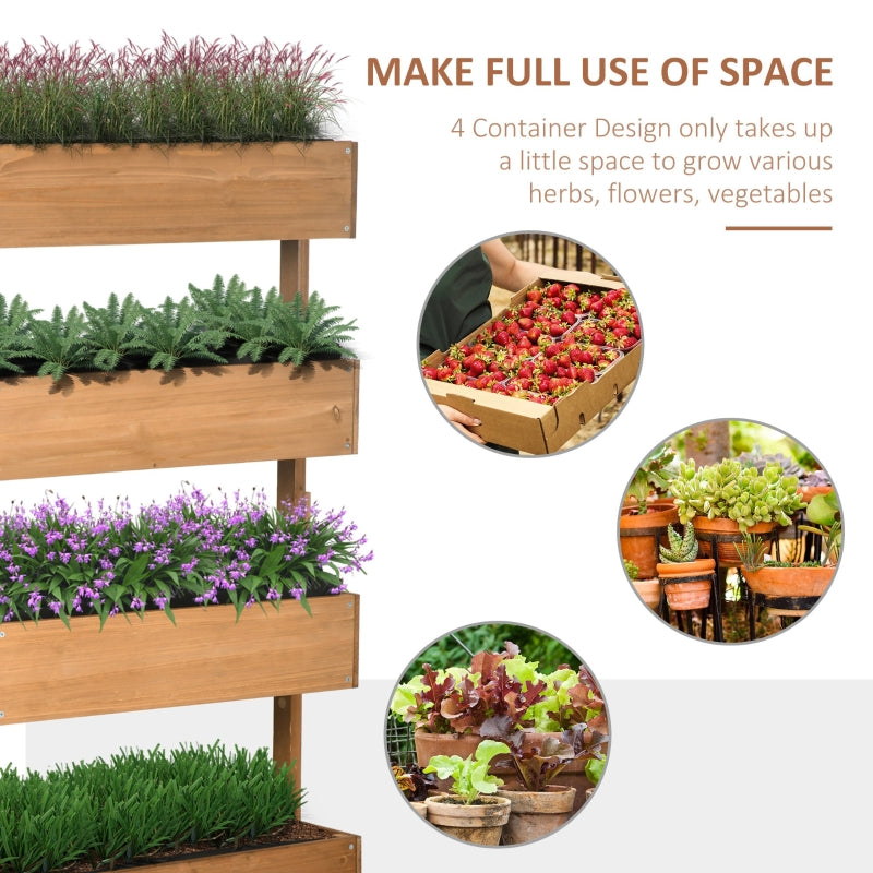 Raised Garden Bed, Fir Wood Vertical Planter Box