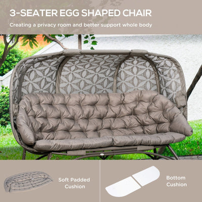 Folding Outdoor Egg Chair-Brown