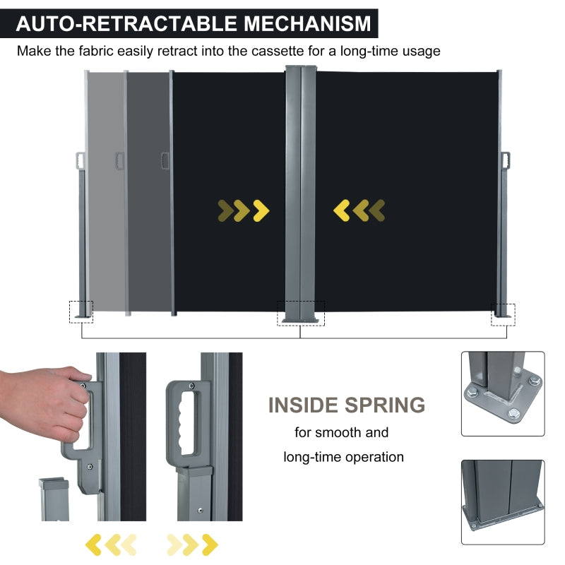 Retractable Side Awning Screen Fence Patio Garden Wall Balcony