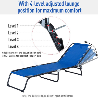 Folding Lounger Beach - Blue