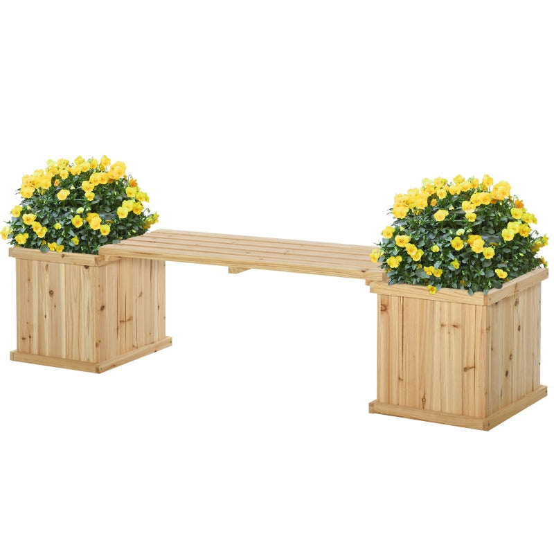 37L Wooden Garden Planter And Bench