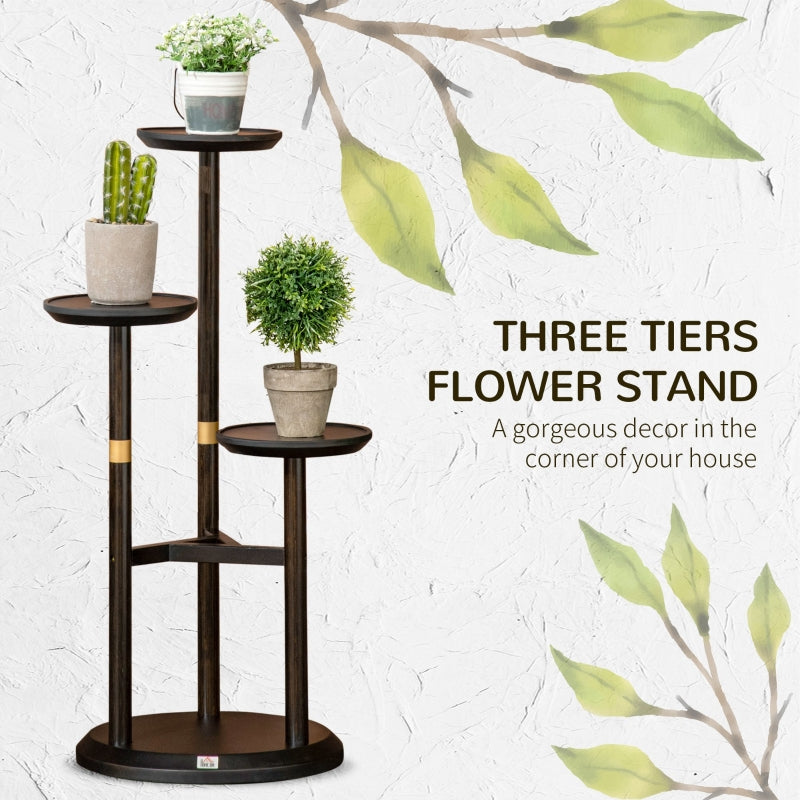 3-Tier Plant Stand- Dark Walnut