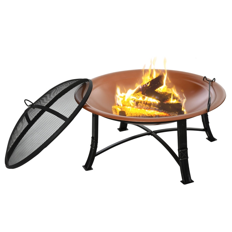 76cm Metal Large Firepit Bowl - Bronze