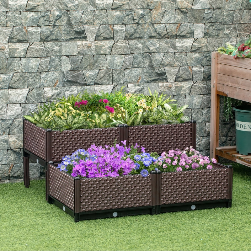 Set Of 4 Raised Garden Bed