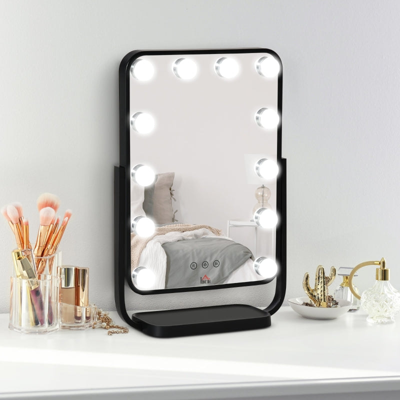 Hollywood Makeup Mirror With LED Lights, Black