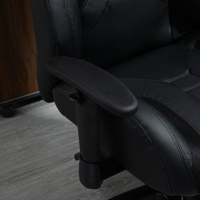 Vinsetto High Back Executive Office Chair Mesh & Fuax Leather Gaming Gamer Chair with Swivel Wheels, Adjustable Height and Armrest, Black