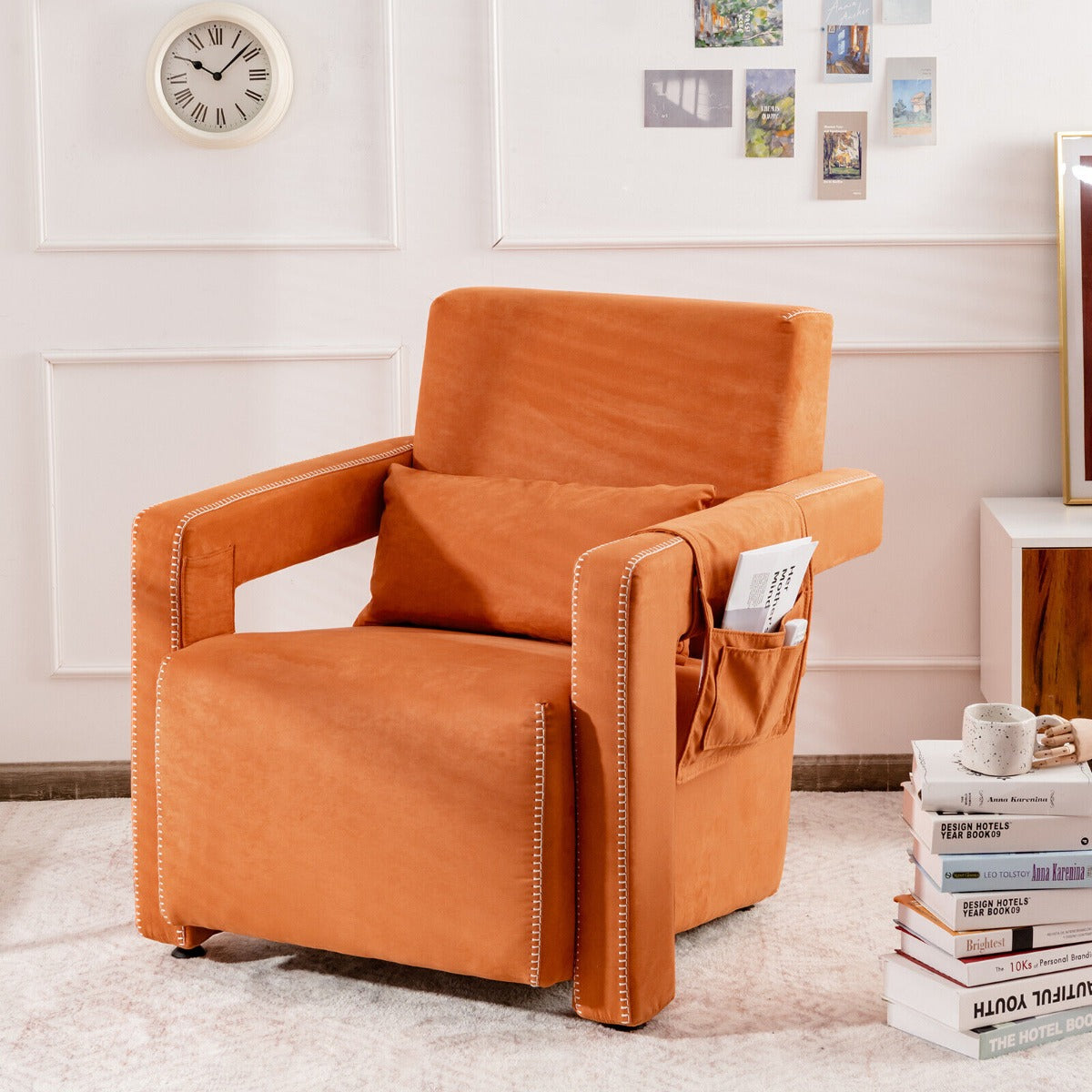 Orange deals upholstered chair