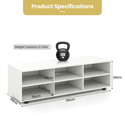 6-Cubby TV Stand TV Console Table with Adjustable Shelves