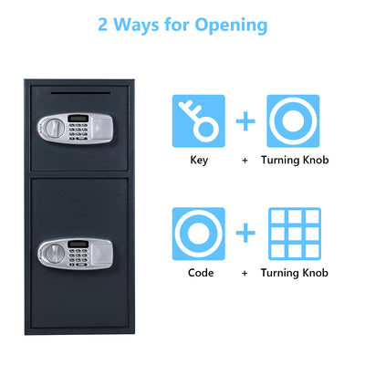 Steel Security Depository with 4 Keys and Keypad Lock