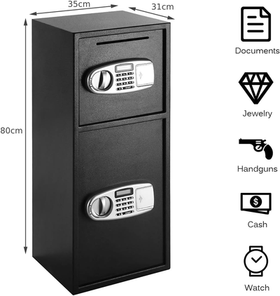 Steel Security Depository with 4 Keys and Keypad Lock