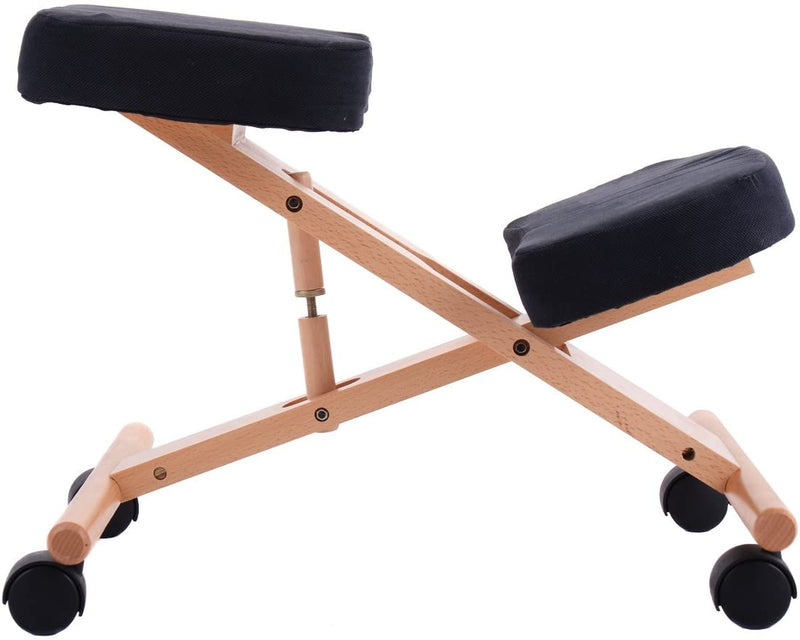 Wood Posture Stool with Angle and Height Adjustable for Gaming Computer Work