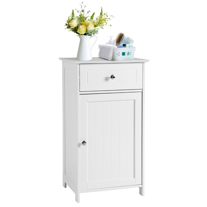 Bathroom Floor Cabinet with 3-Position Adjustable Shelf