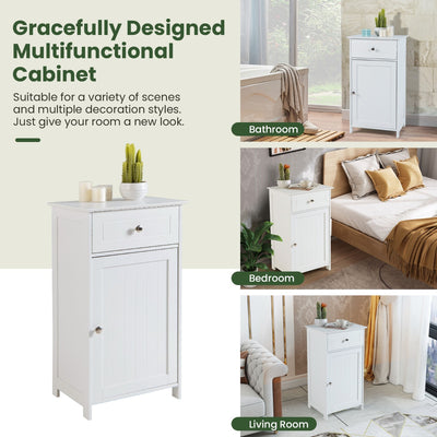 Bathroom Floor Cabinet with 3-Position Adjustable Shelf