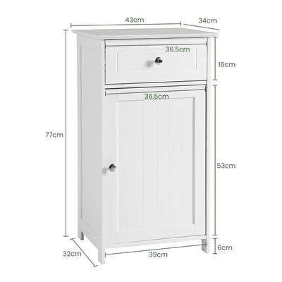 Bathroom Floor Cabinet with 3-Position Adjustable Shelf