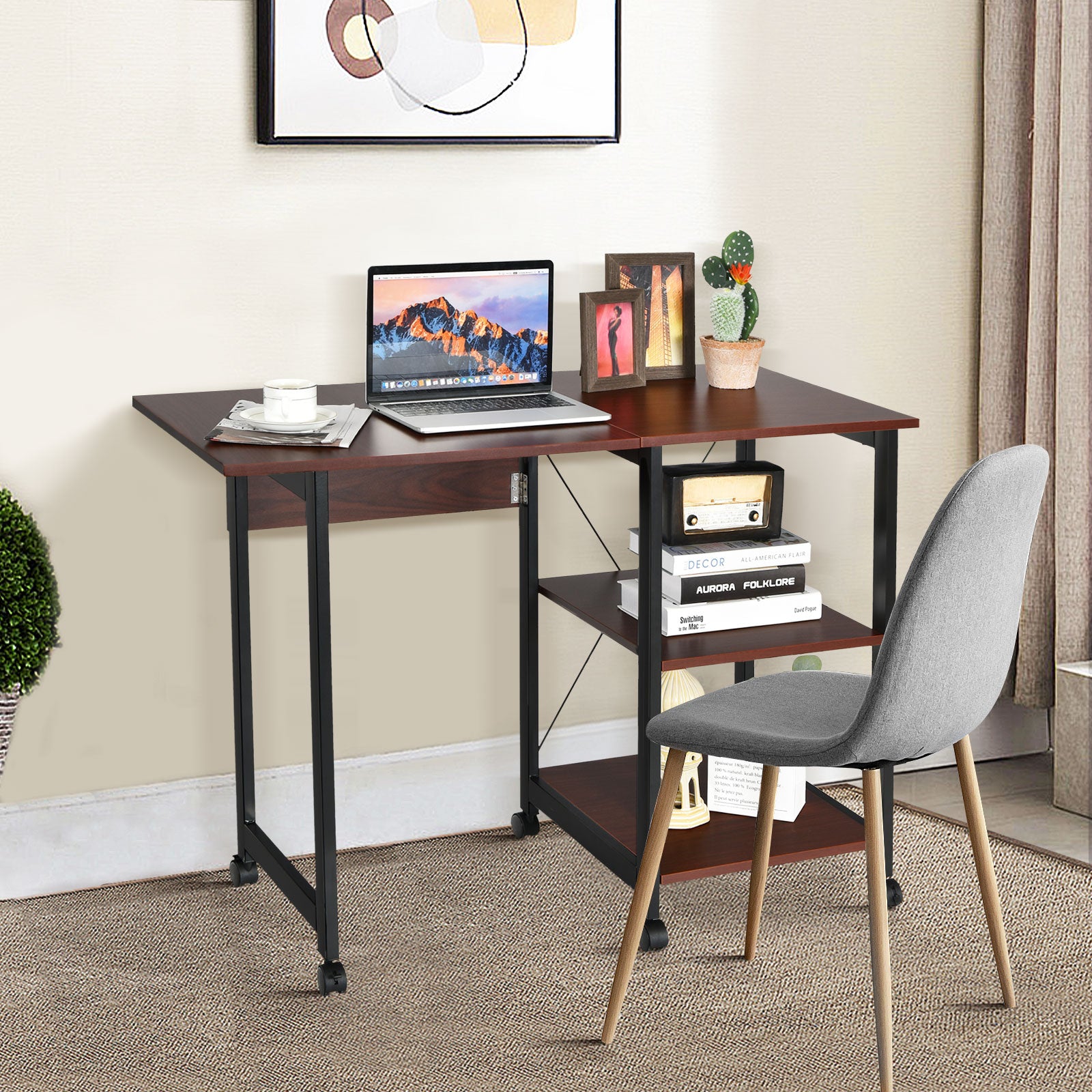 Drop leaf computer deals desk