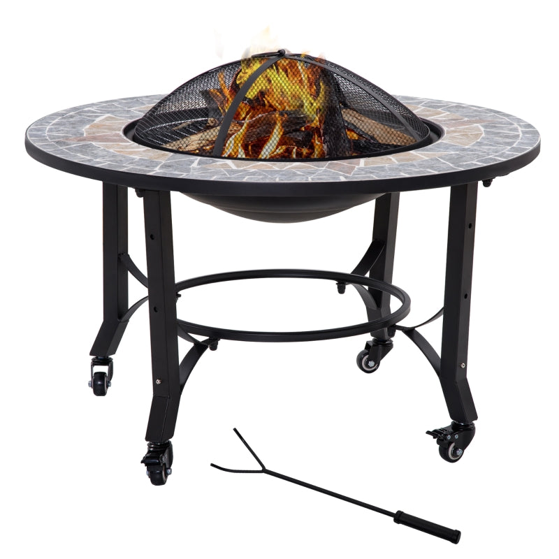 3-in-1 Outdoor Fire Pit On Wheels