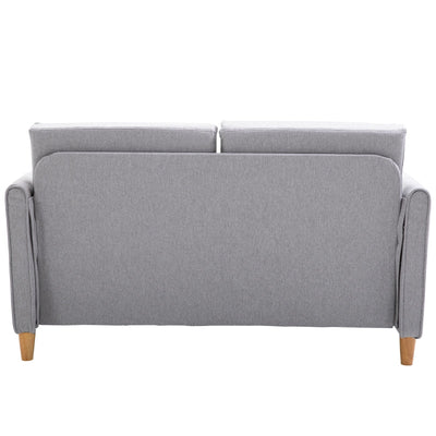 Two-Seater Linen-Look Sofa - Grey