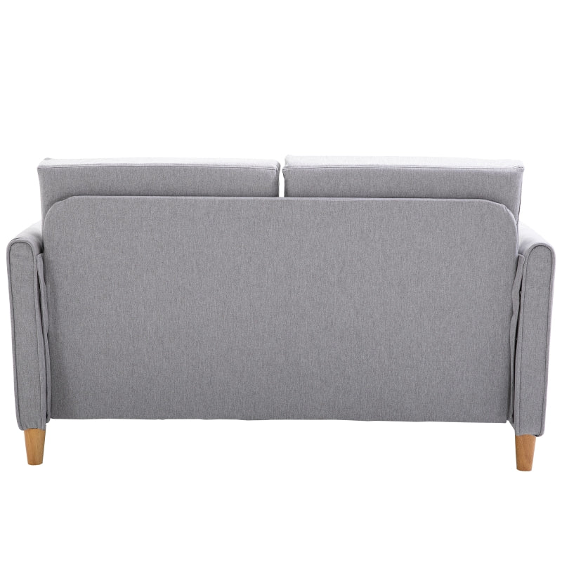 Two-Seater Linen-Look Sofa - Grey