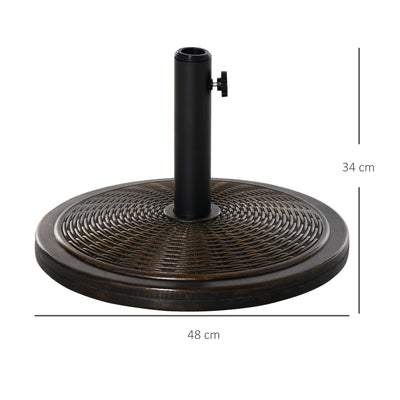 Outsunny Offset Patio Umbrella Cement Base Stand Cantilever Parasol Holder Weight, Fits 35mm/38mm/48mm, Black