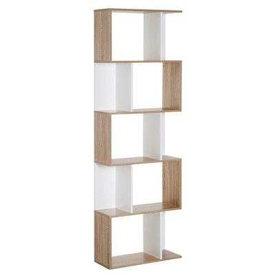 BORO Five-Tier 'S' Shaped Shelving Unit - White