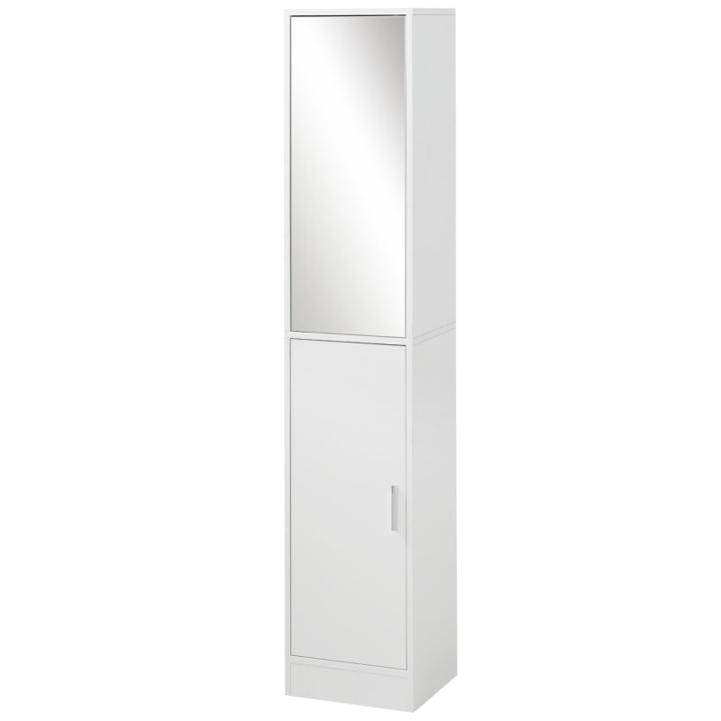 Tall Mirrored Bathroom Cabinet, White