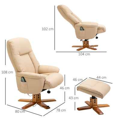 Electric Massage Recliner Chair , Beige