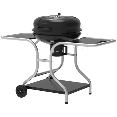 Portable Charcoal Kettle Grill - Free Standing Black