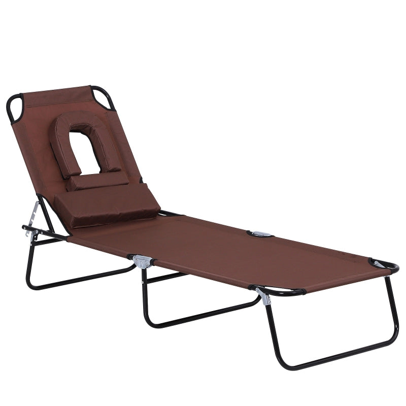 Foldable Lounger Reclining Chair -Brown