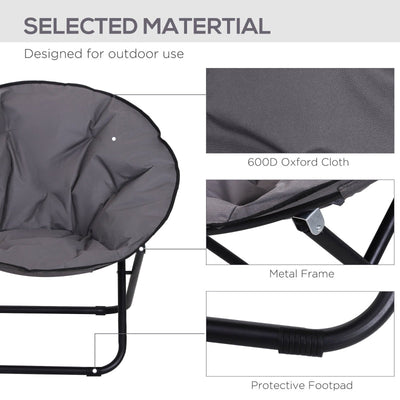 Folding Saucer Moon Chair -Grey