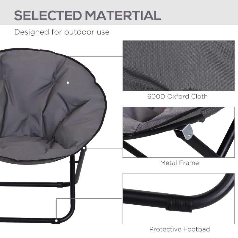 Folding Saucer Moon Chair -Grey