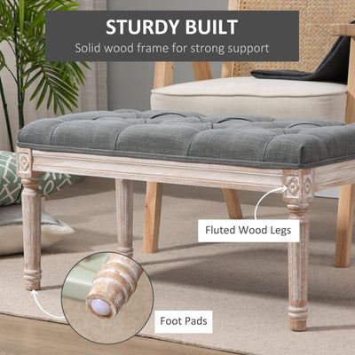 Bed End Stool Accent Bench - Grey