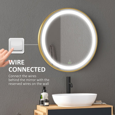 Round Illuminated Bathroom Mirrors Dimmable LED