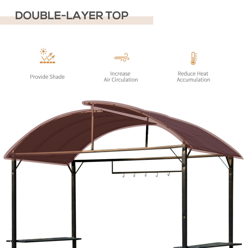 Outsunny Metal Gazebo Marquee-Coffee