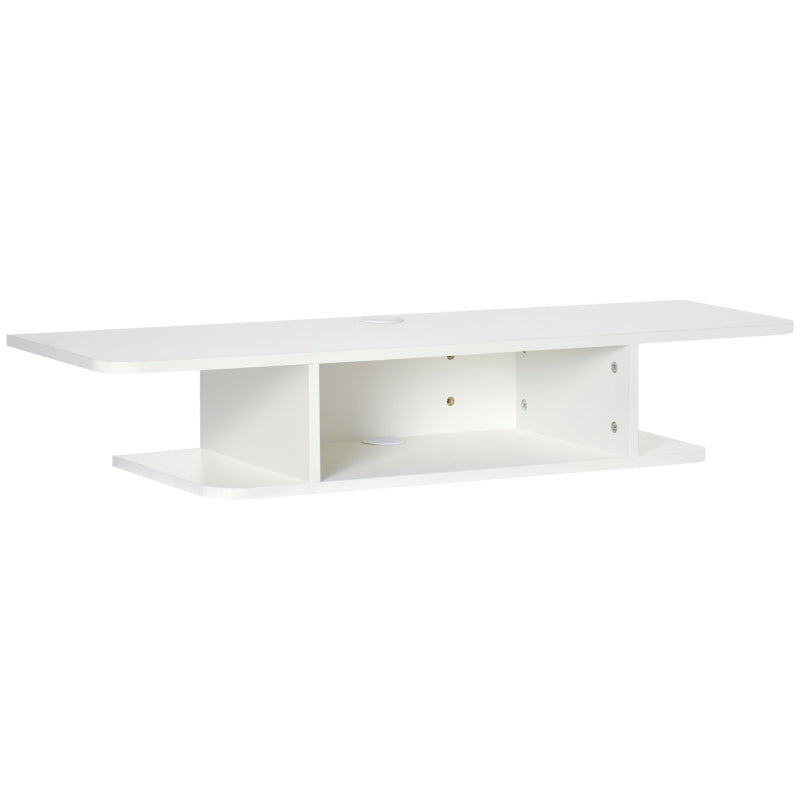 Mueble de TV flotante para televisores de hasta 40 pulgadas, color blanco 